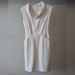 Banana Republic Cream Cowl Neck Midi Dress